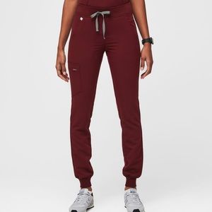 FIGS Burgundy Zamora Jogger Scrub Pants, Size S